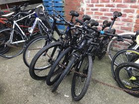 Five various mountain bikes