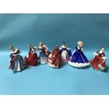 Seven various Royal Doulton figures