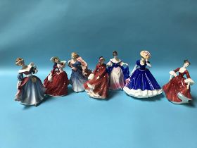 Seven various Royal Doulton figures