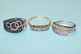 Two 18ct gold diamonds rings, 6.2g and a 9ct gold ring, 5.2g