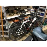 A Barracuda Core mountain bike and two others mountain bikes