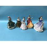Five various Royal Doulton figures