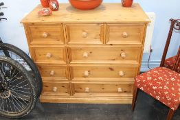 A pine chest of drawers, 112cm wide