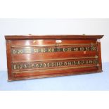 A mahogany Jelks of Holloway snooker scoreboard