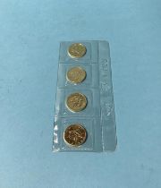 Four Canadian fine gold 1/4 oz coins