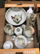 A tray of assorted, to include Royal Doulton Toby Jugs
