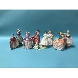 Nine various Royal Doulton figures