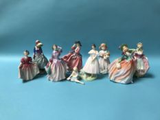 Nine various Royal Doulton figures