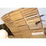 Twelve wooden crates
