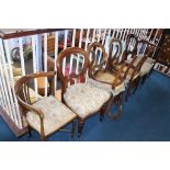 Two Edwardian corner chairs and various chairs