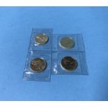 Four Canadian fine gold 1/4 oz coins