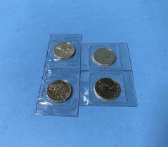 Four Canadian fine gold 1/4 oz coins