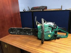 A petrol chainsaw