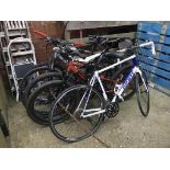Five various mountain bikes