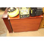 A pine box, sewing machine and side table etc.