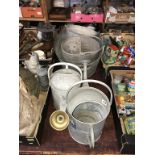 Assorted galvanised metalware