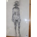 Unsigned, pencil drawing, 'Female nude', 73 x 54cm