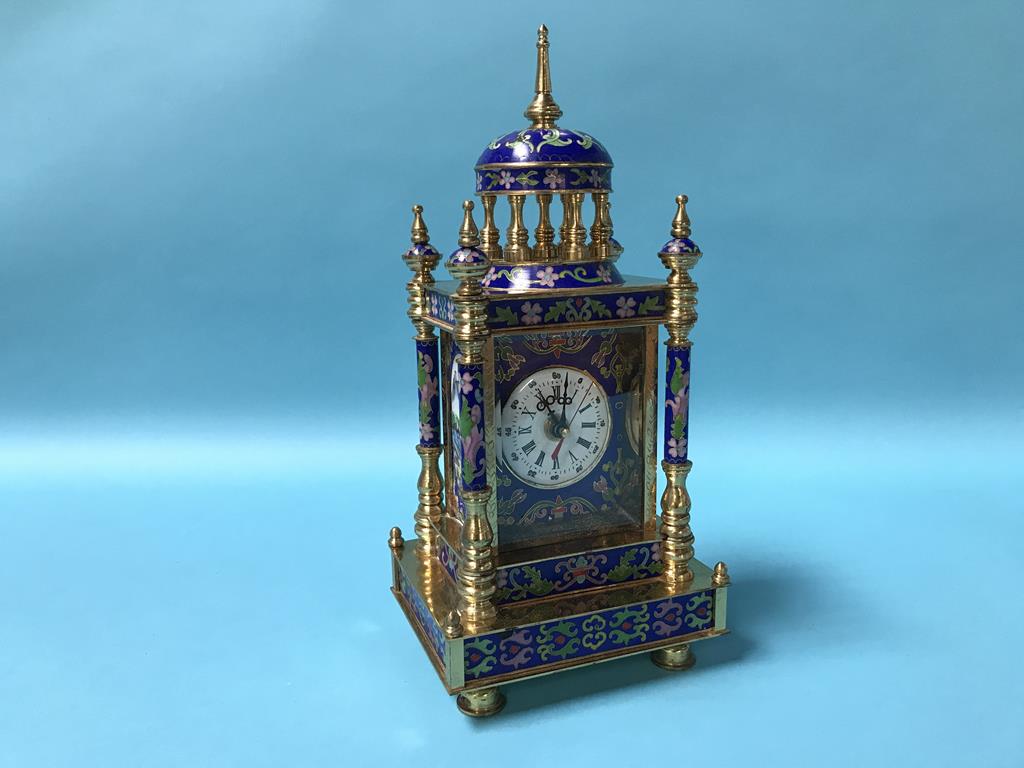 A modern cloisonne style battery clock
