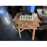 A chess top table and chess set