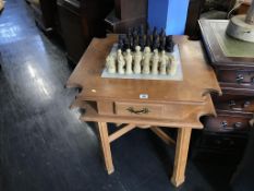 A chess top table and chess set