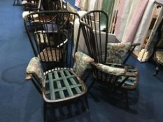 Pair of Ercol spindle back armchairs