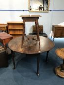 19th century mahogany drop flap table and an occasional chair