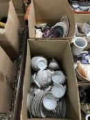 Two boxes including oriental tea china