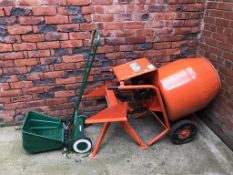 Belle electric cement mixer and push lawnmower
