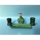 An Art Deco style Ingrid Malachite dressing table set