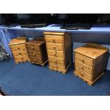 Four pine chest of drawers