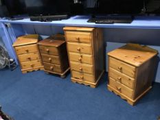 Four pine chest of drawers