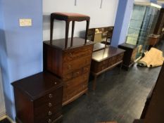 Pair of Stag bedside chests, a dressing table and a chest of drawers