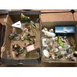 Two boxes of various figures including Beswick etc.