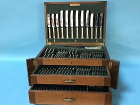 A cased silver canteen of cutlery, Royal Prince Design, Sheffield, 1969, makers mark Cooper Brothers