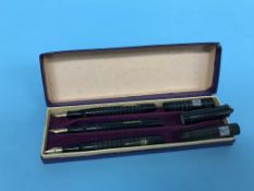 Fountain Pens: Three early rare Conway Stewart 'The Dinkie' fountain pens, 1920s, with 14ct gold