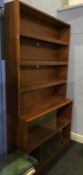 A teak Simplex six section sliding door stacking bookcase, 122cm wide