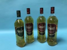 Four bottles of Grants whisky