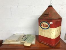 An 'Esso' fuel can etc.