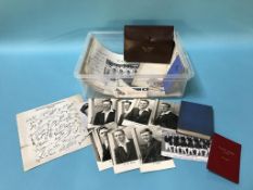 Box of Cricketing autographs and Masonic items