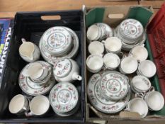 Two trays of Johnson Bros. 'Indian Tree' dinner and tea wares