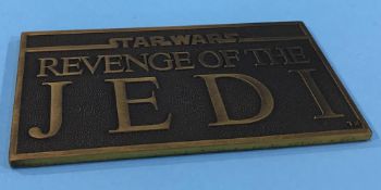 A Star Wars 'Revenge of the Jedi' metalware rectangular plaque, 10cm x 5.5cm