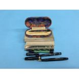 Fountain Pens: Conway Stewart ‘Italic’ pen, Conway Stewart, boxed, ‘The Nippy’ propelling pencil,