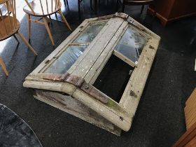 An oak framed Ship's skylight, 127cm x 98cm