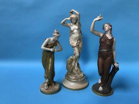 Three Royal Worcester female figurines