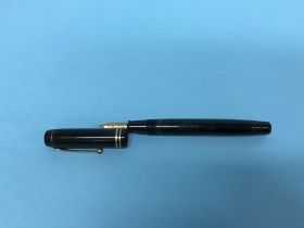 Fountain Pens: A black Conway Stewart ‘Duro’ pen, No. 30, the nib engraved with Duro Conway