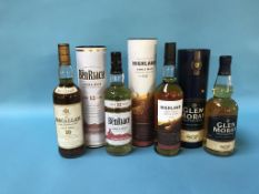 Four bottles of single malt Scotch whisky