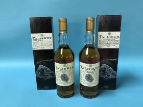 Two bottles of Talisker 10 year old single malt whisky