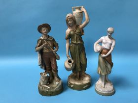 Three various Royal Dux figures