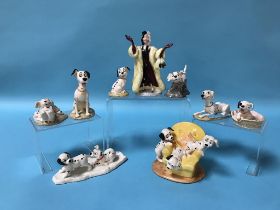 Nine Royal Doulton figures from '101 Dalmatians', unboxed