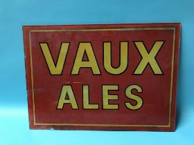 A pair of glass Vaux Ales advertising signs, 45cm x 62cm